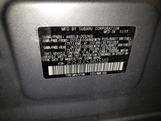 Photo 10 from auction – 2018 SUBARU FORESTER 2 with VIN JF2SJAJC5JH515102