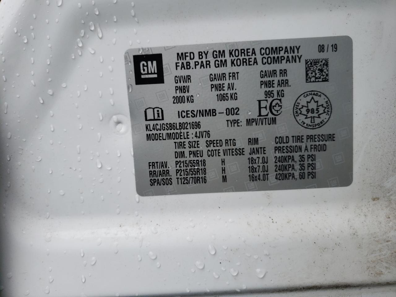 صورة رقم 10 من المزاد - 2020 BUICK ENCORE ESS مع VIN KL4CJGSB6LB021696