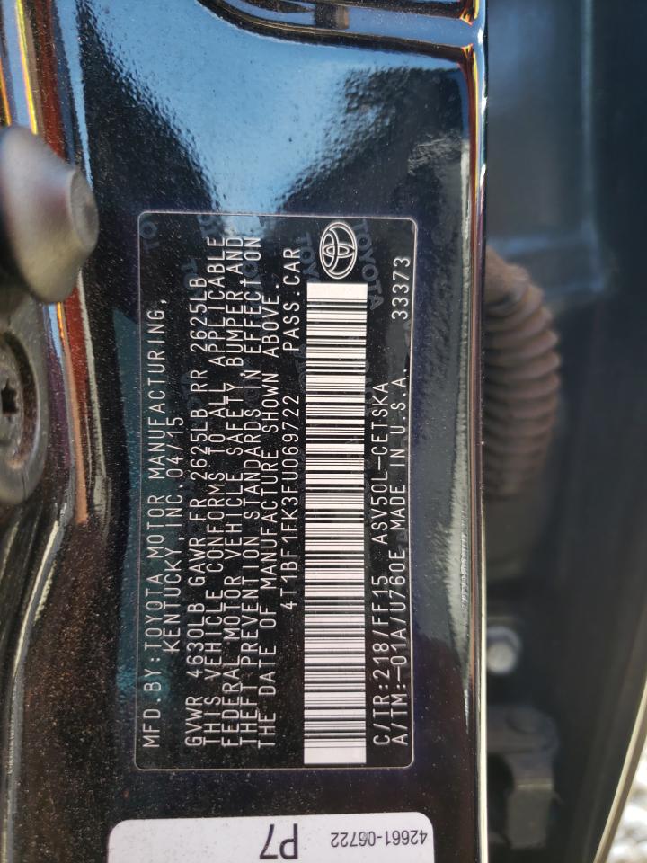 Photo 10 from auction – 2015 TOYOTA CAMRY LE with VIN 4T1BF1FK3FU069722