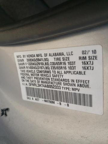 Photo 10 from auction – 2010 HONDA ODYSSEY EX with VIN 5FNRL3H74AB052333