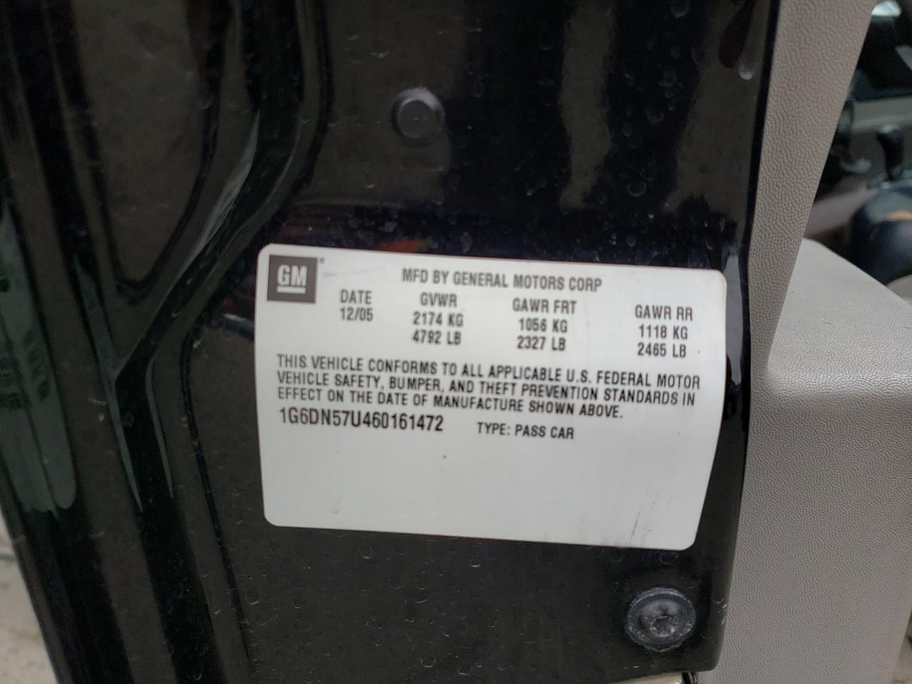 Photo 10 from auction – 2006 CADILLAC CTS-V with VIN 1G6DN57U460161472