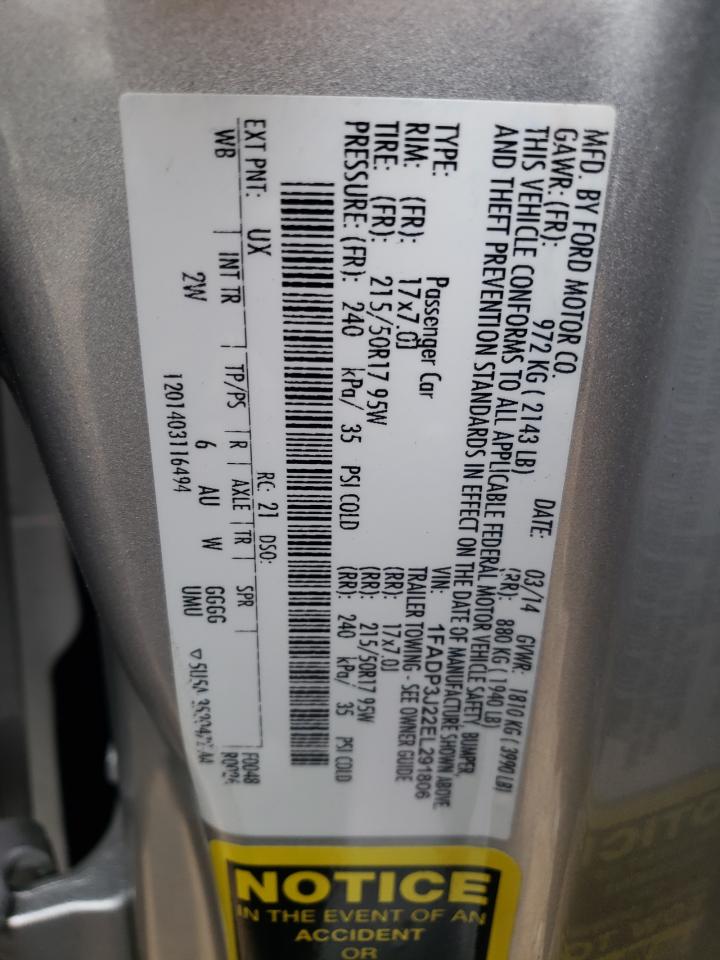 Photo 10 from auction – 2014 FORD FOCUS TITA with VIN 1FADP3J22EL291806