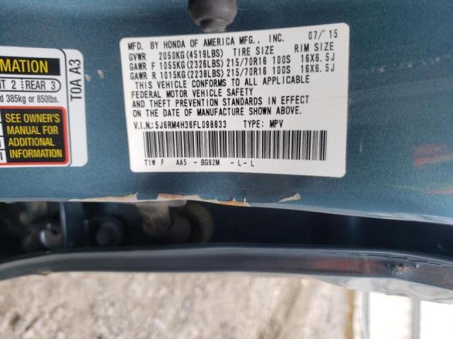 Photo 10 from auction – 2015 HONDA CR-V LX with VIN 5J6RM4H36FL098633