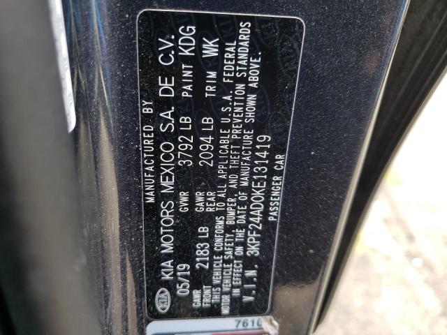 Photo 10 from auction – 2019 KIA FORTE FE with VIN 3KPF24AD0KE131419