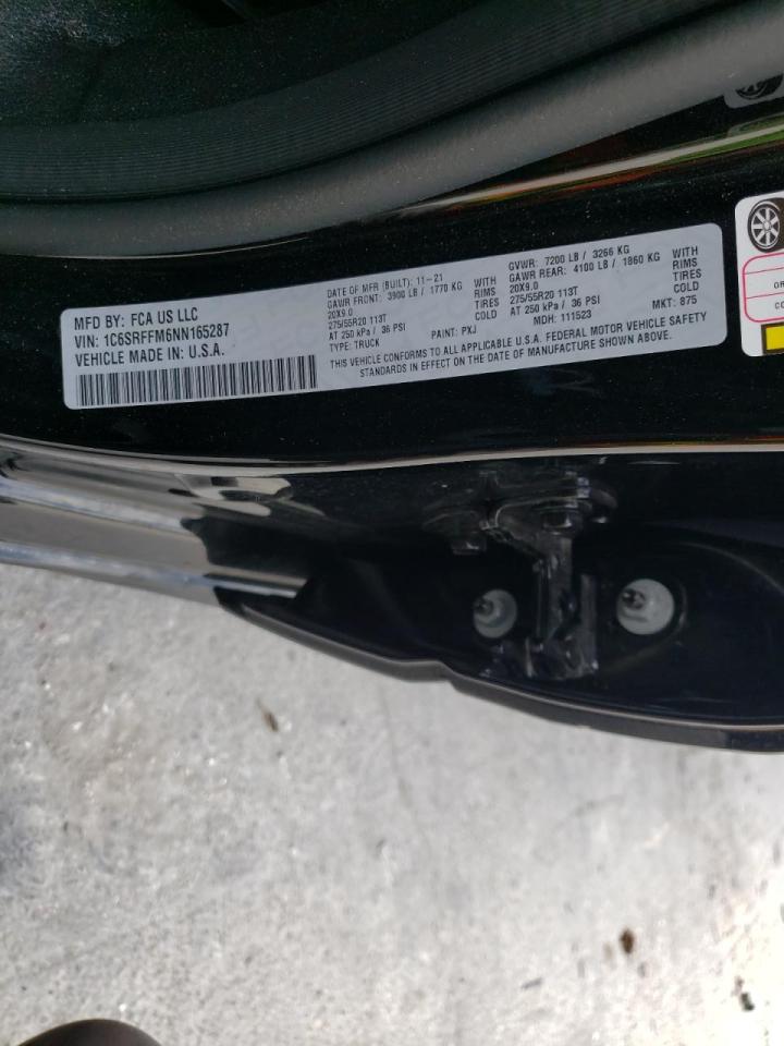 Photo 10 from auction – 2022 RAM 1500 BIG H with VIN 1C6SRFFM6NN165287