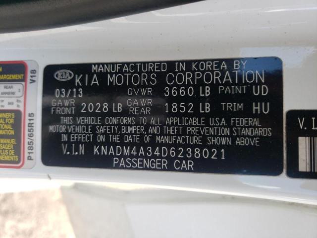 Photo 10 from auction – 2013 KIA RIO LX with VIN KNADM4A34D6238021