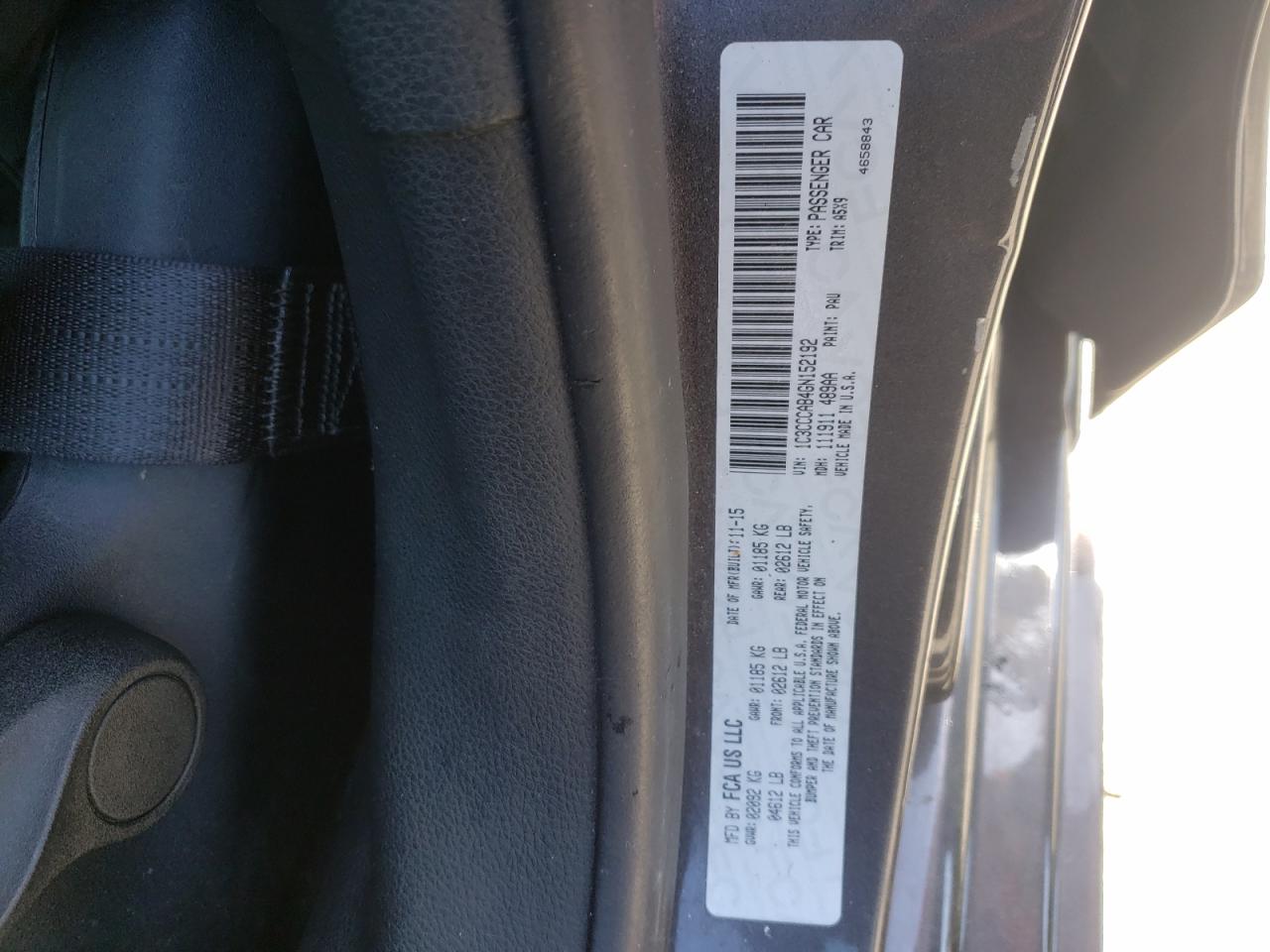 Photo 10 from auction – 2016 CHRYSLER 200 LIMITE with VIN 1C3CCCAB4GN152192