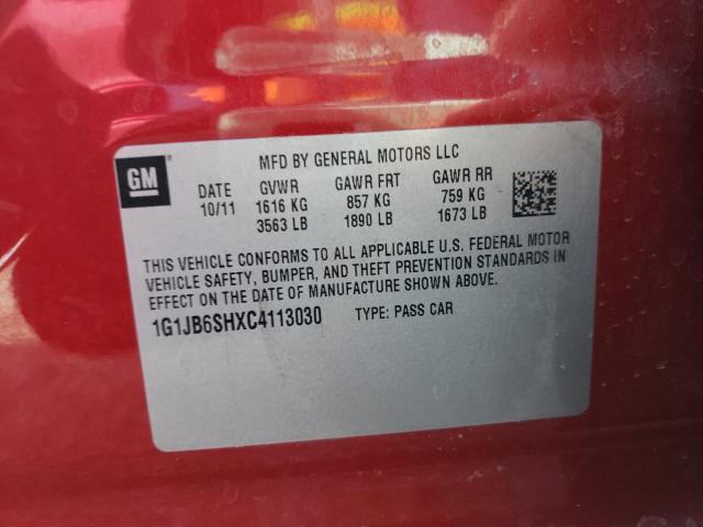 Photo 10 from auction – 2012 CHEVROLET SONIC LS with VIN 1G1JB6SHXC4113030