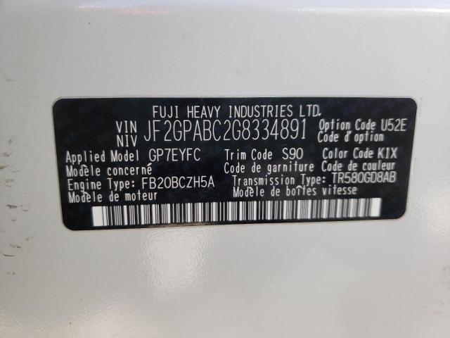 Photo 10 from auction – 2016 SUBARU CROSSTREK with VIN JF2GPABC2G8334891