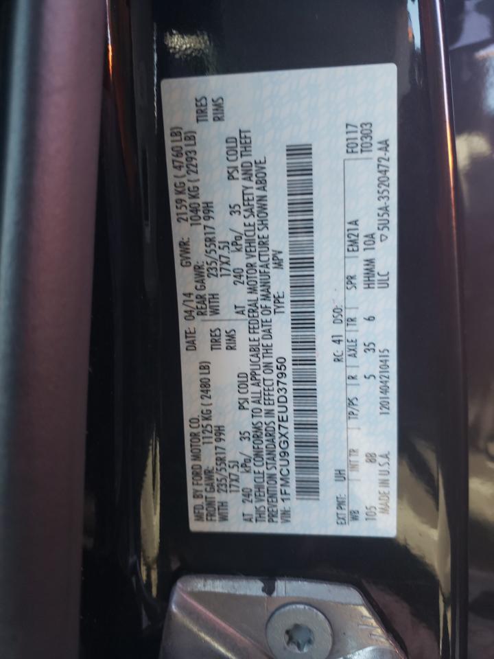 Photo 10 from auction – 2014 FORD ESCAPE SE with VIN 1FMCU9GX7EUD37950