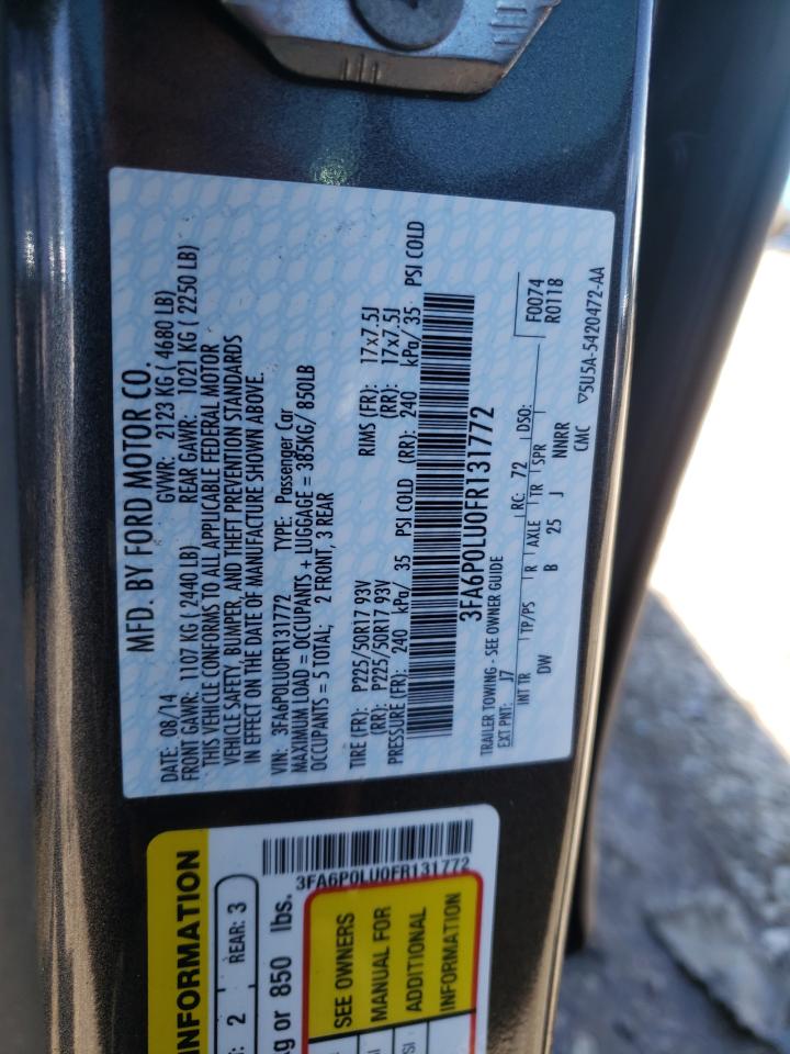 Photo 10 from auction – 2015 FORD FUSION SE with VIN 3FA6P0LU0FR131772