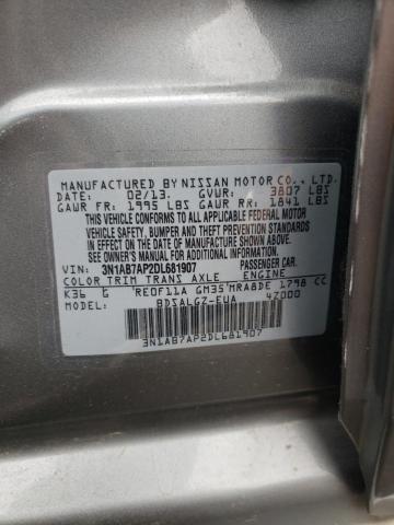 Photo 10 from auction – 2013 NISSAN SENTRA S with VIN 3N1AB7AP2DL681907