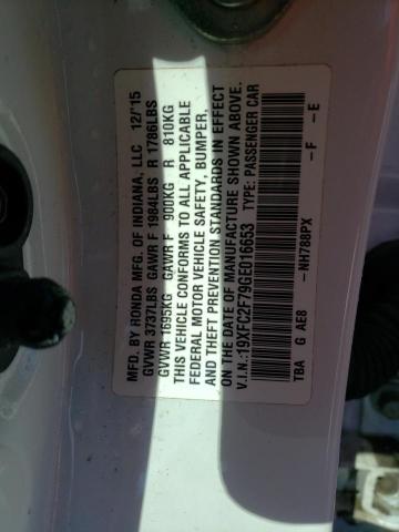 Photo 10 from auction – 2016 HONDA CIVIC EX with VIN 19XFC2F79GE016653
