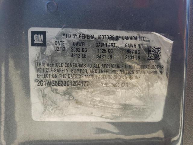 Photo 10 from auction – 2012 CHEVROLET IMPALA LT with VIN 2G1WG5E33C1254177