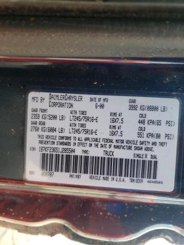 Photo 10 from auction – 2001 DODGE RAM 2500 with VIN 1B7KF23651J285504