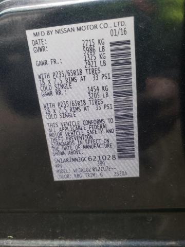 Photo 10 from auction – 2016 NISSAN PATHFINDER with VIN 5N1AR2MN2GC621028