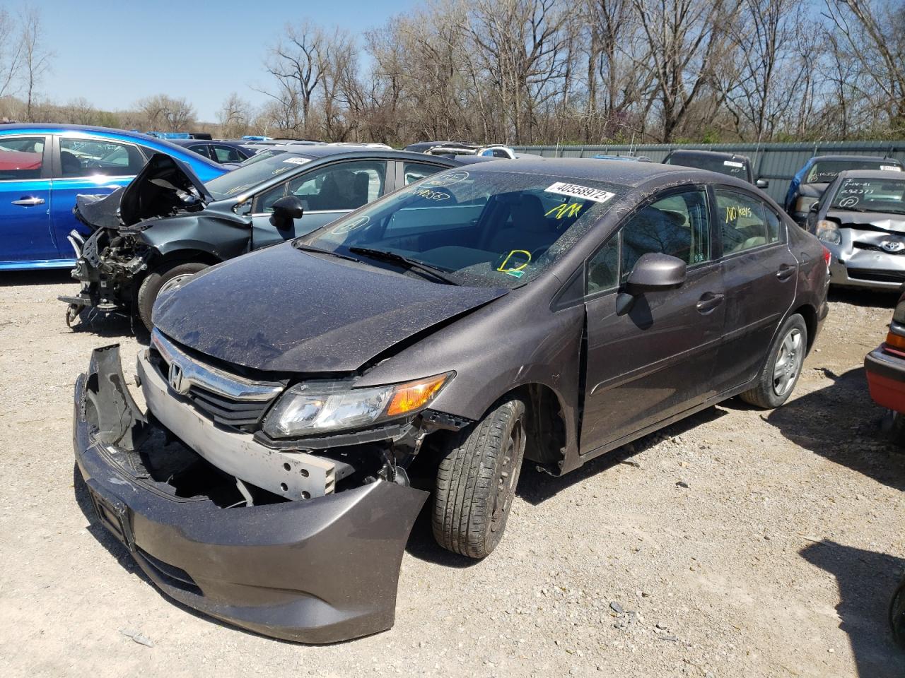 Photo 2 from auction – 2012 HONDA CIVIC LX with VIN 19XFB2F53CE098567