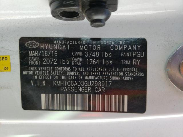 Photo 10 from auction – 2016 HYUNDAI VELOSTER with VIN KMHTC6AD3GU293917