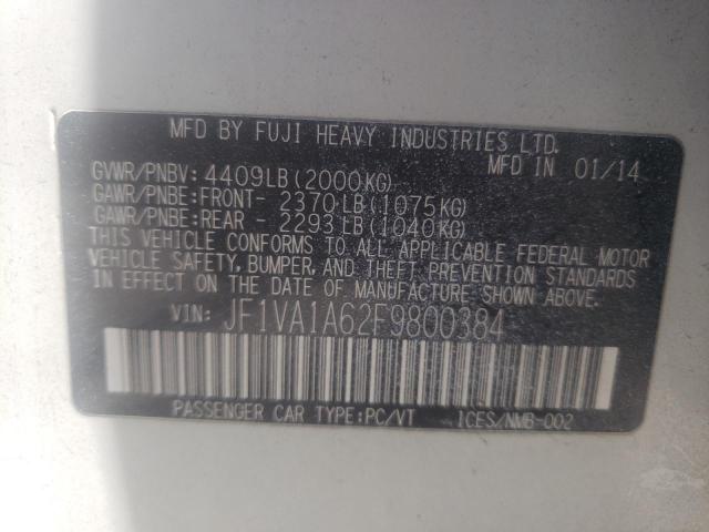 Photo 10 from auction – 2015 SUBARU WRX with VIN JF1VA1A62F9800384