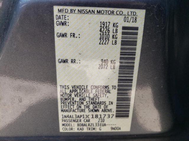 Photo 10 from auction – 2018 NISSAN ALTIMA 2.5 with VIN 1N4AL3AP1JC181737