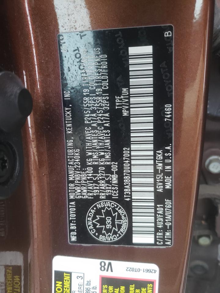 Photo 10 from auction – 2013 TOYOTA VENZA LE with VIN 4T3BA3BB7DU047002