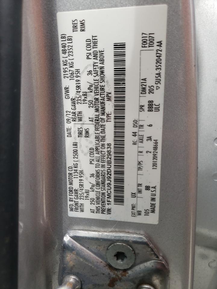 Photo 10 from auction – 2013 FORD ESCAPE TIT with VIN 1FMCU9J92DUB29838