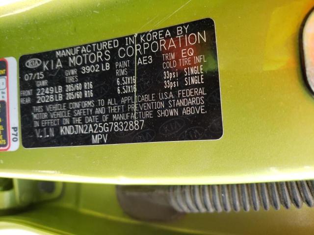 Photo 10 from auction – 2016 KIA SOUL with VIN KNDJN2A25G7832887