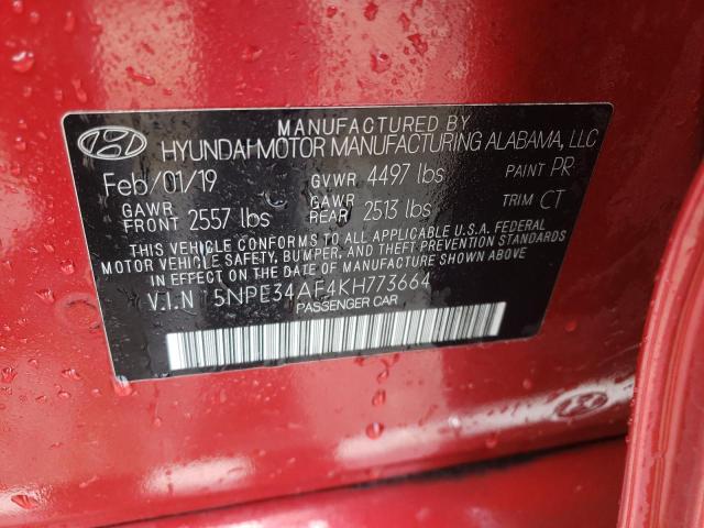 Photo 10 from auction – 2019 HYUNDAI SONATA LIM with VIN 5NPE34AF4KH773664
