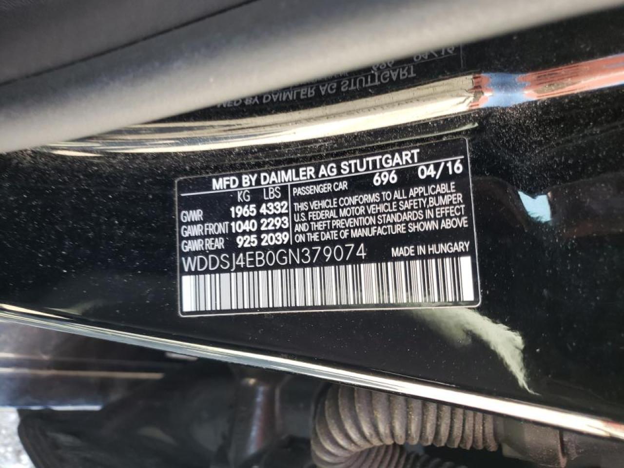 Photo 10 from auction – 2016 MERCEDES-BENZ CLA 250 with VIN WDDSJ4EB0GN379074