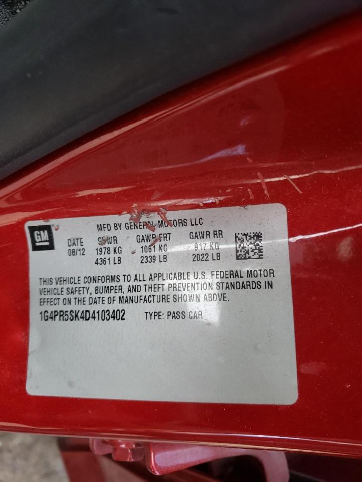 Photo 10 from auction – 2013 BUICK VERANO CON with VIN 1G4PR5SK4D4103402