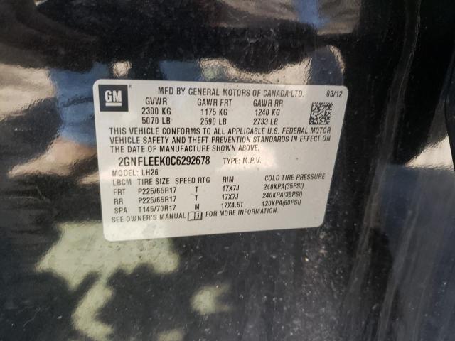 Foto 10 de la subasta – 2012 CHEVROLET EQUINOX LT con VIN 2GNFLEEK0C6292678