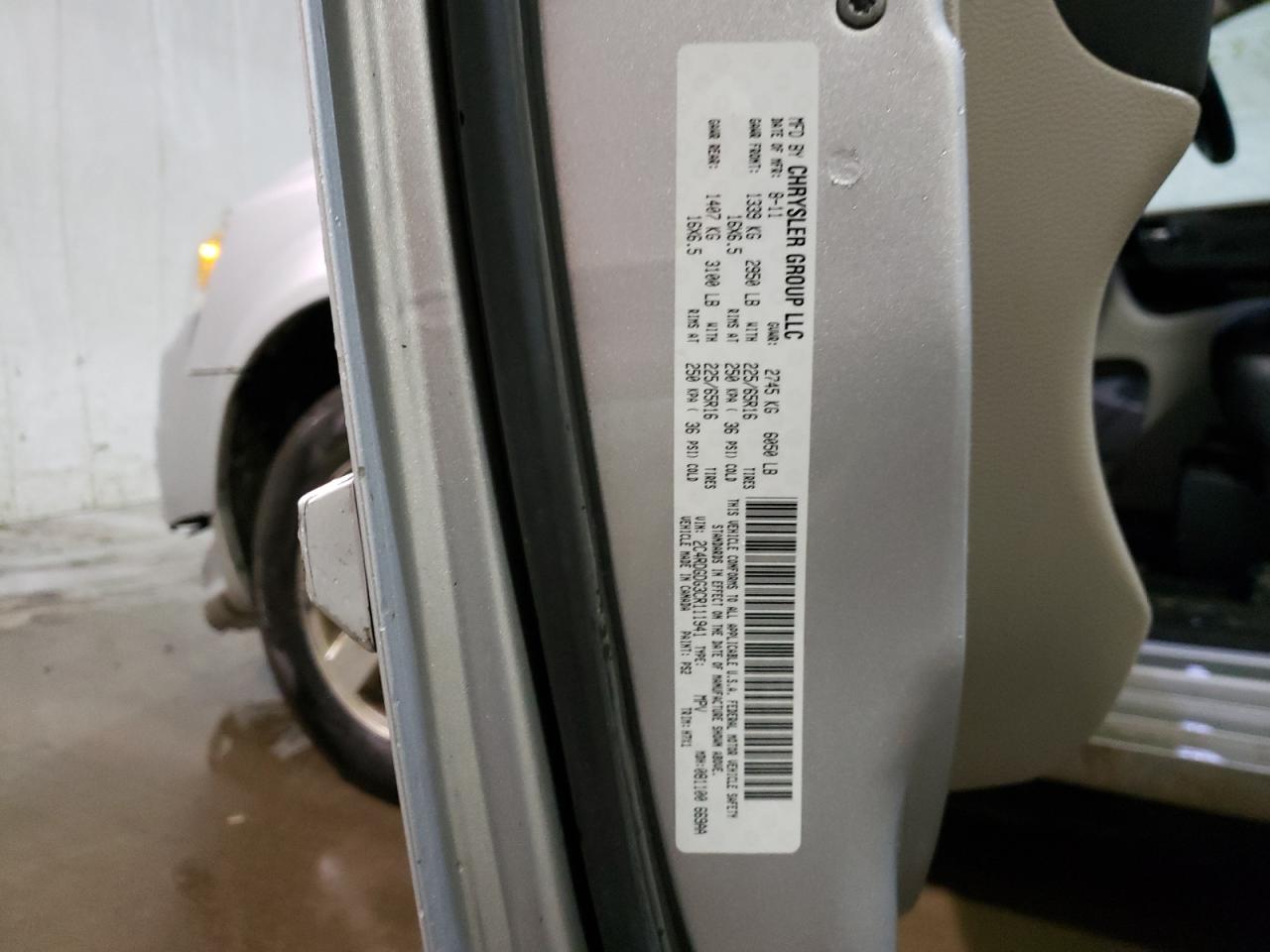 Photo 10 from auction – 2012 DODGE GRAND CARA with VIN 2C4RDGDG3CR111941