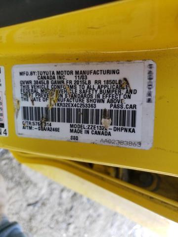 Zdjęcie 10 z aukcji – 2004 TOYOTA COROLLA MA z VIN 2T1KR32EX4C253363