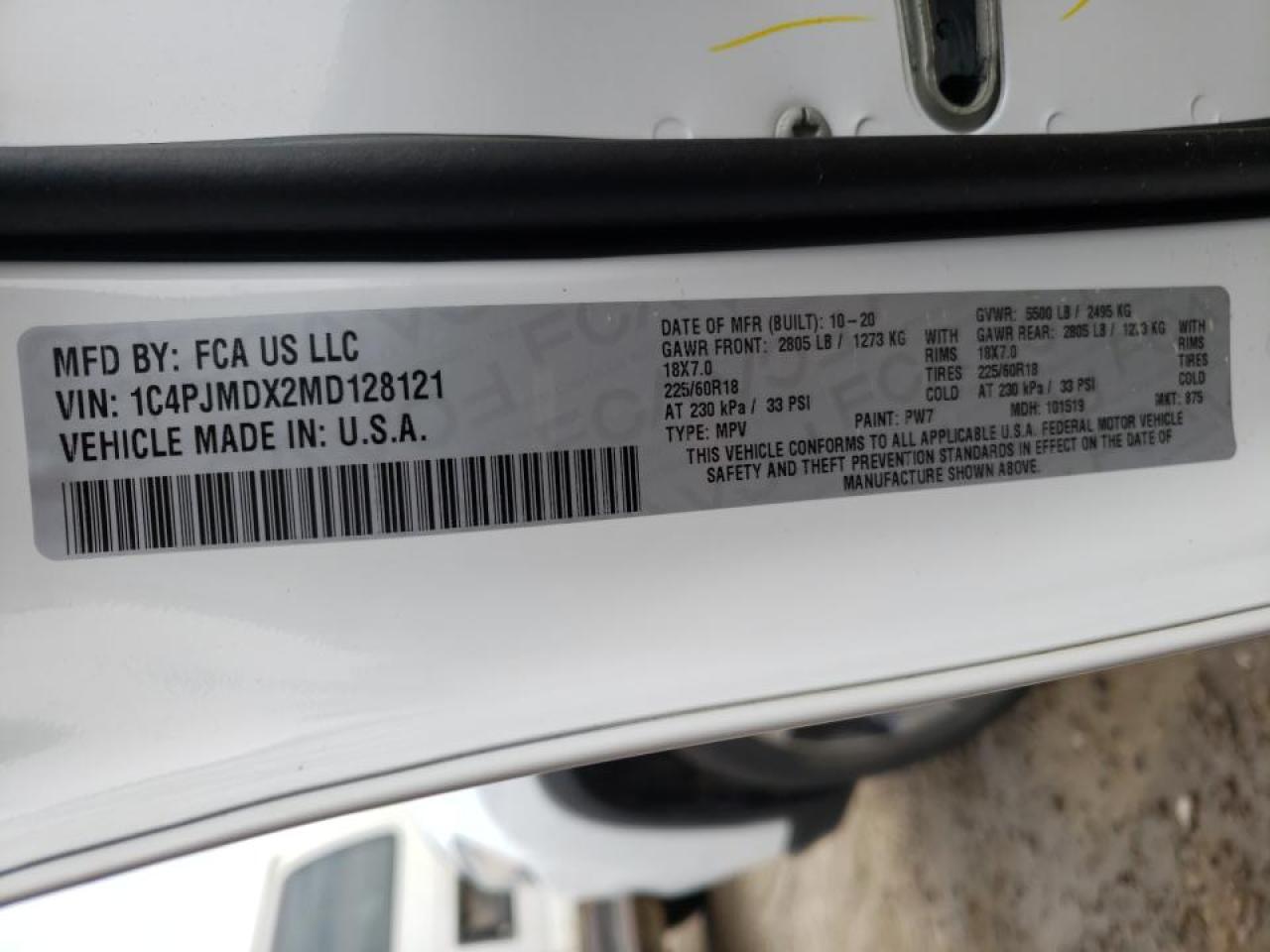 Photo 10 from auction – 2021 JEEP CHEROKEE L with VIN 1C4PJMDX2MD128121