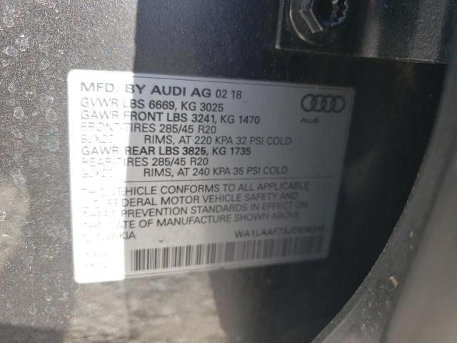 Photo 10 from auction – 2018 AUDI Q7 PREMIUM with VIN WA1LAAF73JD030246