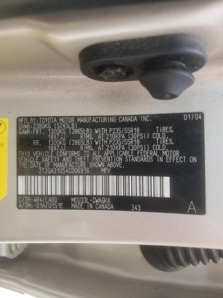 Photo 10 from auction – 2004 LEXUS RX 330 with VIN 2T2GA31U54C006916