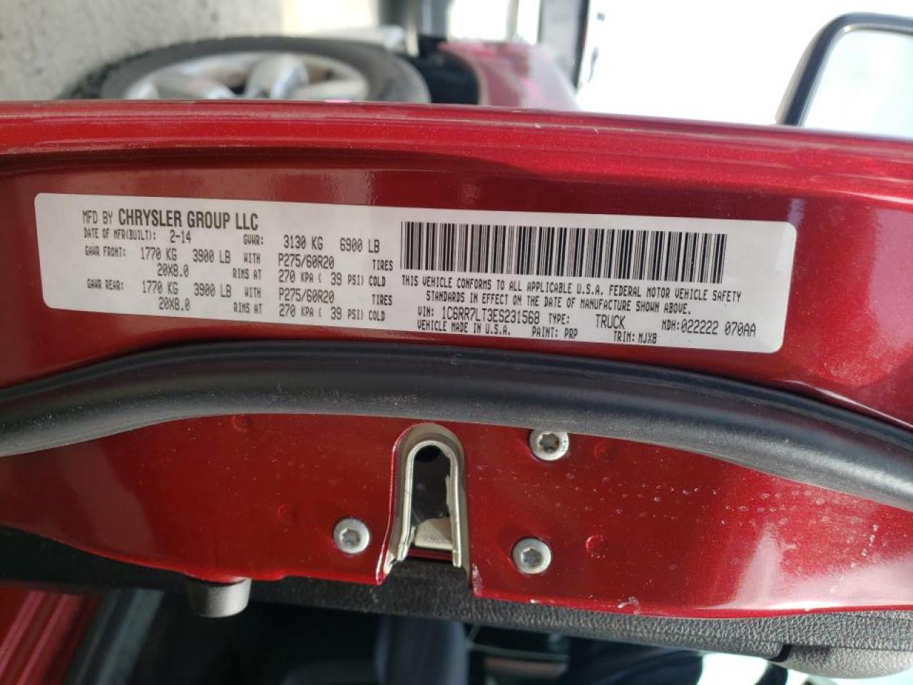 Photo 10 from auction – 2014 RAM 1500 SLT with VIN 1C6RR7LT3ES231568