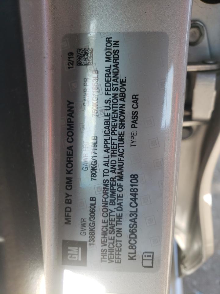 Photo 10 from auction – 2020 CHEVROLET SPARK 1LT with VIN KL8CD6SA3LC448108