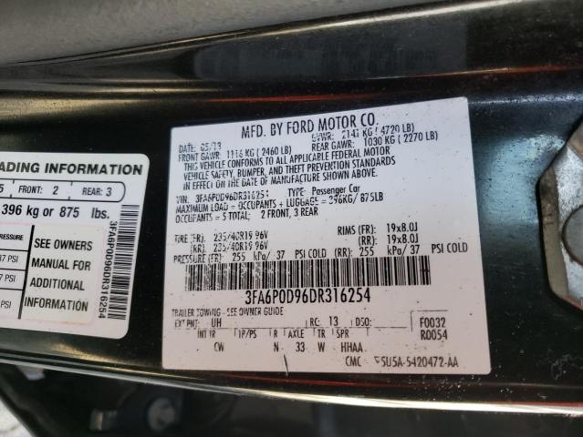 Photo 10 from auction – 2013 FORD FUSION TIT with VIN 3FA6P0D96DR316254