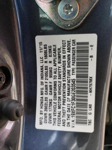 Photo 10 from auction – 2016 HONDA CIVIC EX with VIN 19XFC1F30GE203545