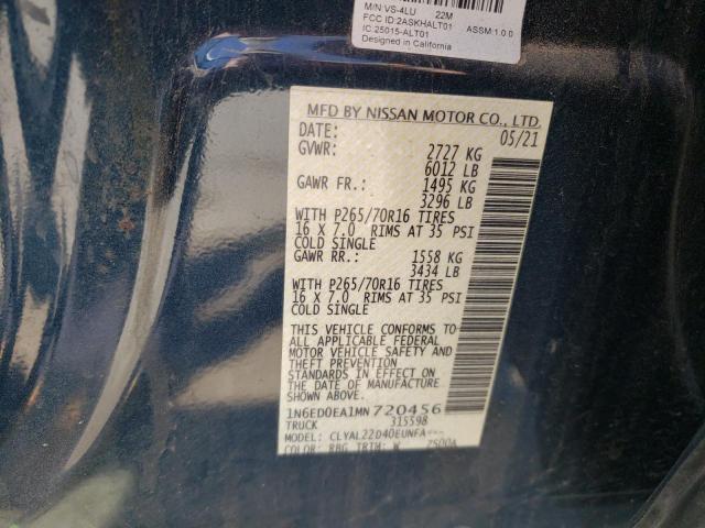 Photo 10 from auction – 2021 NISSAN FRONTIER S with VIN 1N6ED0EA1MN720456