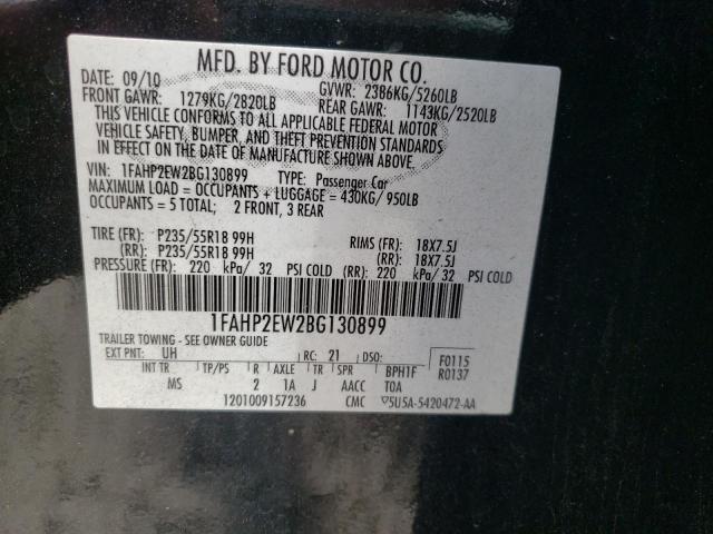Photo 10 from auction – 2011 FORD TAURUS SEL with VIN 1FAHP2EW2BG130899