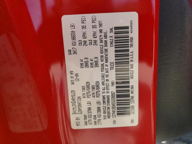 Photo 10 from auction – 2005 DODGE RAM 1500 S with VIN 1D7HA18D05S228997
