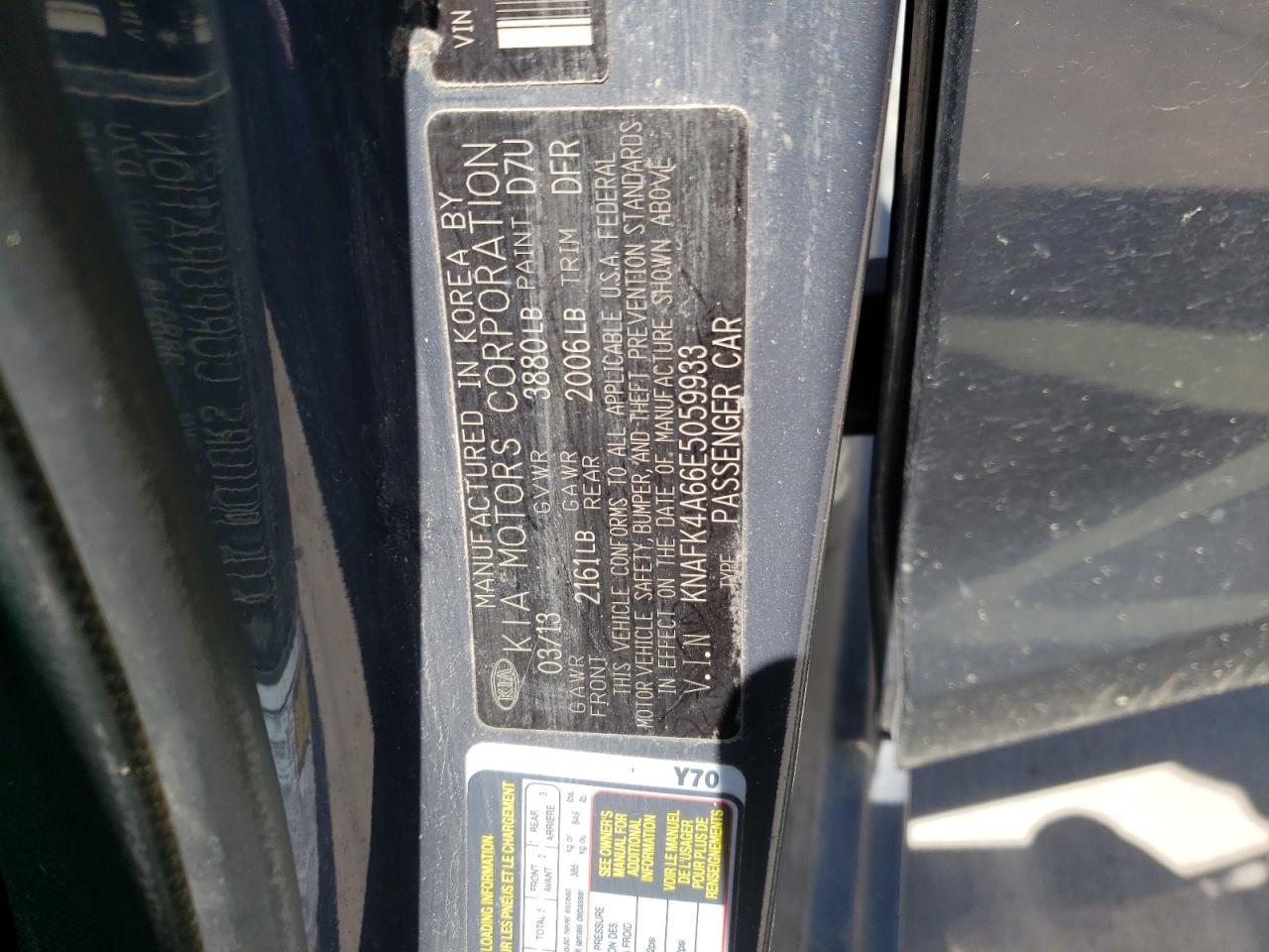 Photo 10 from auction – 2014 KIA FORTE LX with VIN KNAFK4A66E5059933