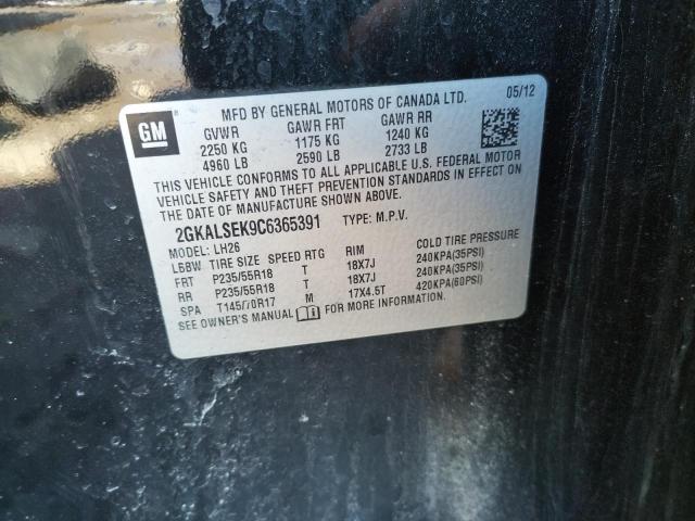 Photo 10 from auction – 2012 GMC TERRAIN SL with VIN 2GKALSEK9C6365391