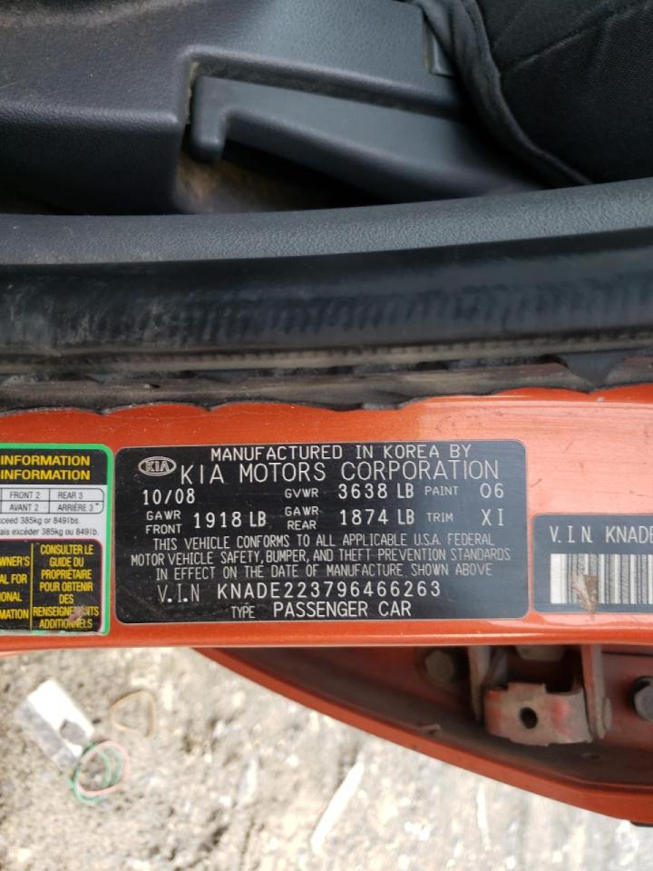 Photo 10 from auction – 2009 KIA RIO BASE with VIN KNADE223796466263