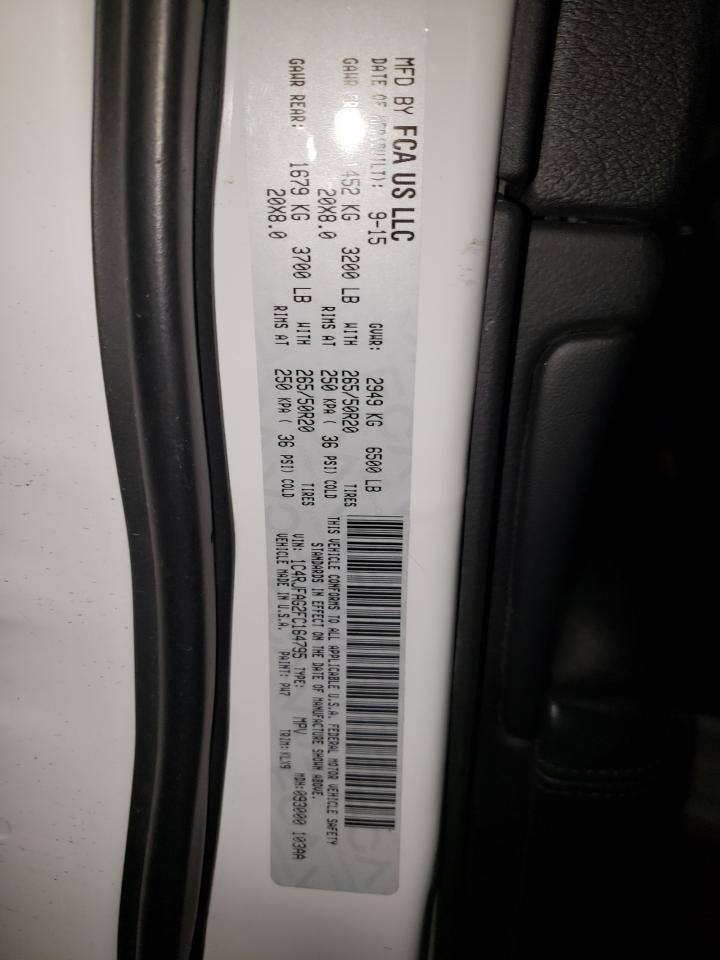 Photo 10 from auction – 2015 JEEP GRAND CHER with VIN 1C4RJFAG2FC164795