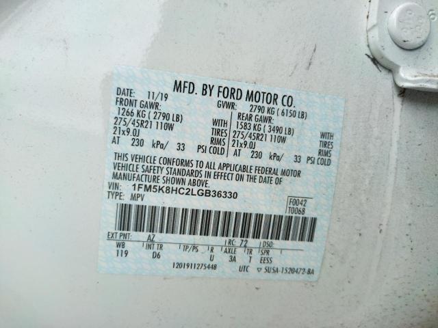 Photo 10 from auction – 2020 FORD EXPLORER P with VIN 1FM5K8HC2LGB36330