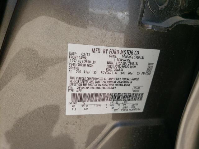 FORD EDGE LIMIT 2013 with VIN 2FMDK3KC8DBC06381 - Photo from auction