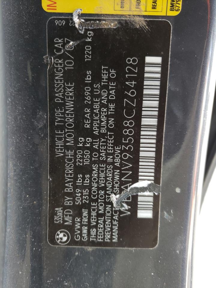 Photo 10 from auction – 2008 BMW 535 XI with VIN WBANV93588CZ64128